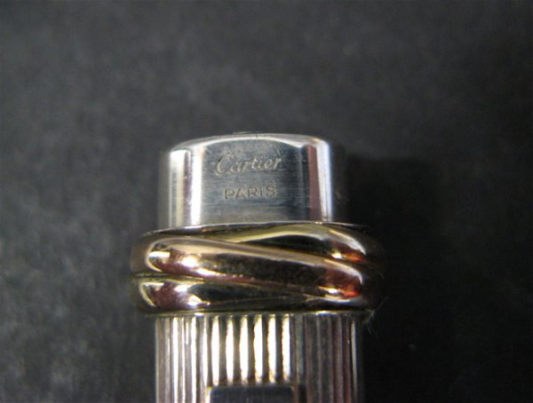 CARTIER SILVER PLATED CARD BOX AND STERLING PEN, the - 2