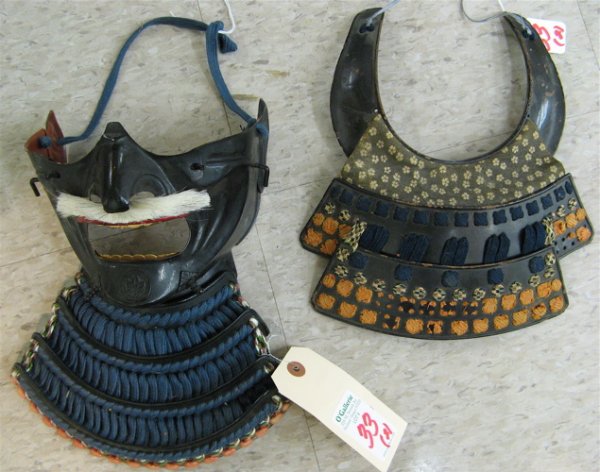 TWO JAPANESE ARMOR PIECES: A "RESSEI MEN"
