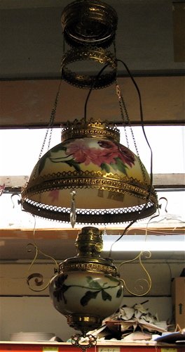 VICTORIAN HANGING KEROSENE LIGHT FIXTURE, Success