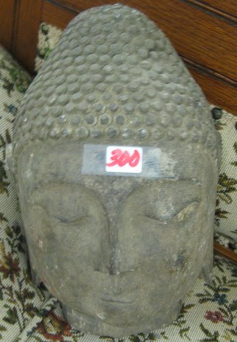 HEAD OF GAUTAMA BUDDHA, granite sculpted, having d