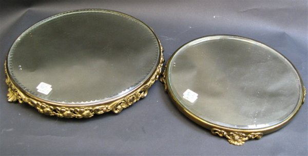 TWO AMERICAN VICTORIAN PLATEAU MIRRORS, having be
