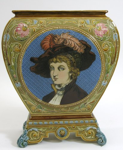 METTLACH MONUMENTAL VASE, having shouldered ovifo - 2