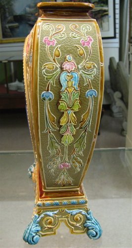 METTLACH MONUMENTAL VASE, having shouldered ovifo - 4
