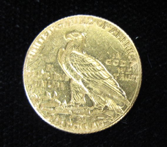 U.S. TWO AND ONE-HALF DOLLAR GOLD COIN, Indian hea - 2