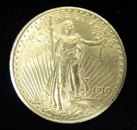 U.S. TWENTY DOLLAR GOLD COIN, St. Gaudens type, 1