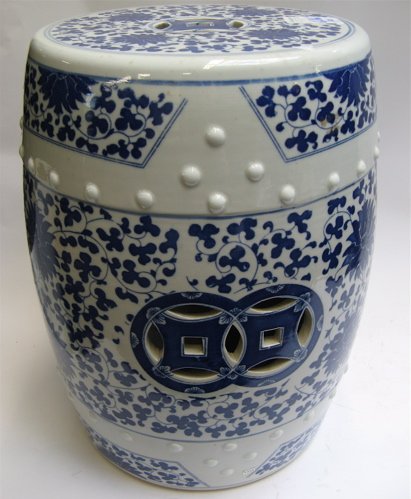 TWO CHINESE PORCELAIN BLUE AND WHITE GARDEN STOOL - 2