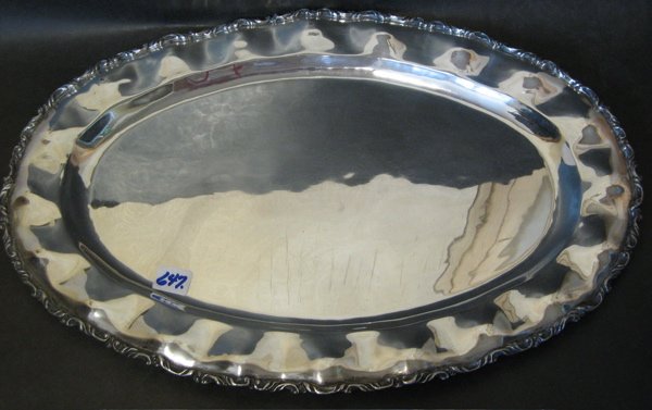 STERLING SILVER HAND CRAFTED OVAL SERVING PLATTER