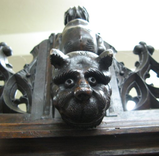 OAK GOTHIC REVIVAL BIBLIOTHEQUE, French, third qu - 2