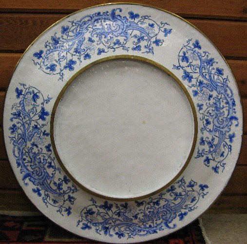 CHINESE ENAMELED CHARGER. The metal base hand pai - 3