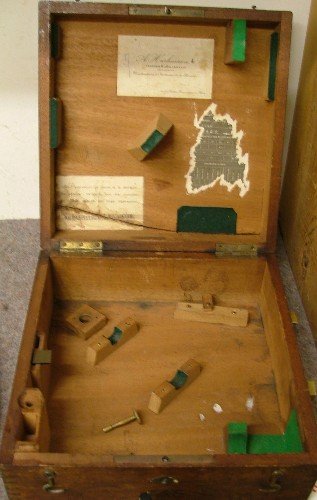 FRENCH SEXTANT with lens in hardwood fitted covered - 7