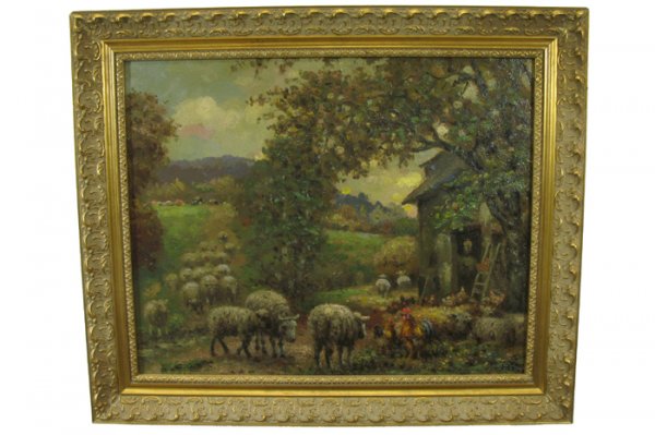CHARLES ALFRED MEURER OIL ON MASONITE (Ohio, 1865