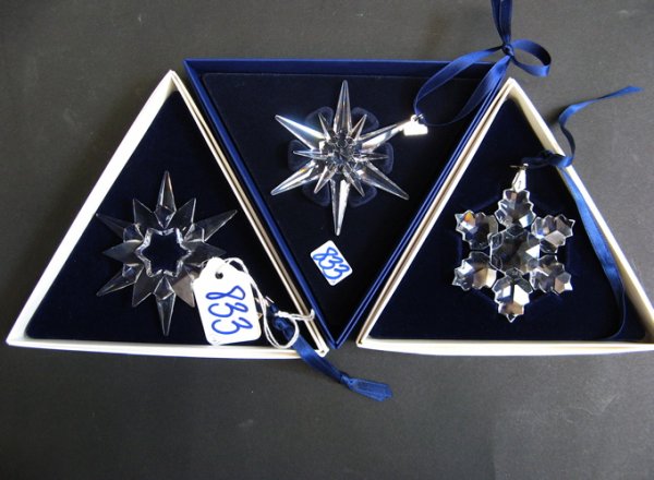 SWAROVSKI AUSTRIAN CRYSTAL CHRISTMAS ORNAMENTS, 1