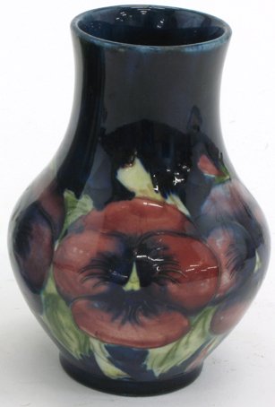 ENGLISH MOORCROFT GLAZED PORCELAIN VASE, 5" H., p