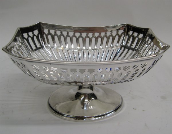 TWO GERMAN .800 FINE SILVER CANDY DISHES, a recta