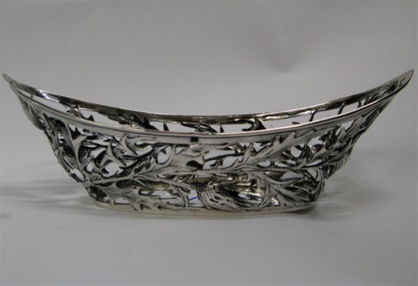 TWO GERMAN .800 FINE SILVER CANDY DISHES, a recta - 2