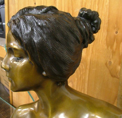 "DIANE", A BRONZE BUST after the original by the F - 3