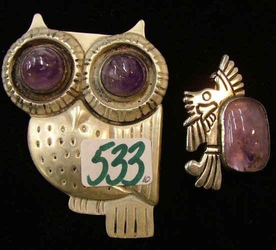 TEN NAVAJO & MEXICAN SILVER JEWELRY ITEMS: 3 Nava - 2