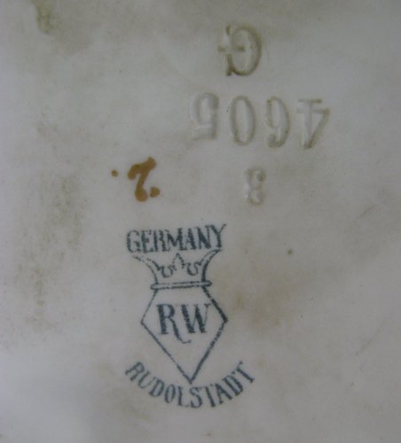 GERMAN RW RUDOLSTADT FIGURAL POTTERY COMPOTE, dep - 2