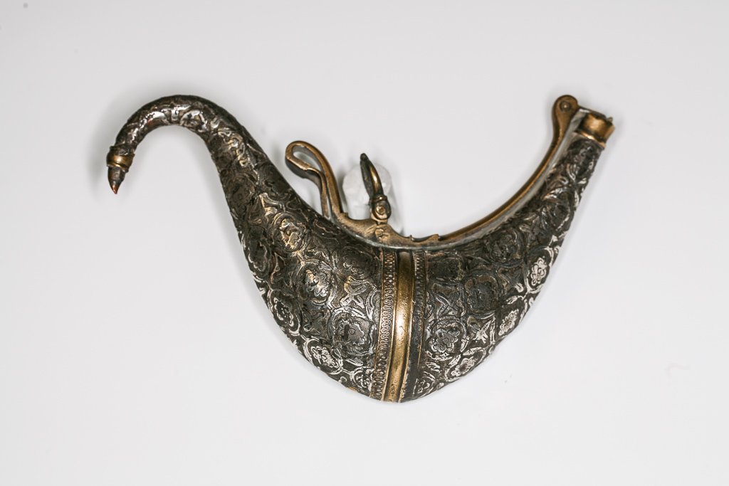 Ottoman Silver & Brass Priming Flask (1 of 2)