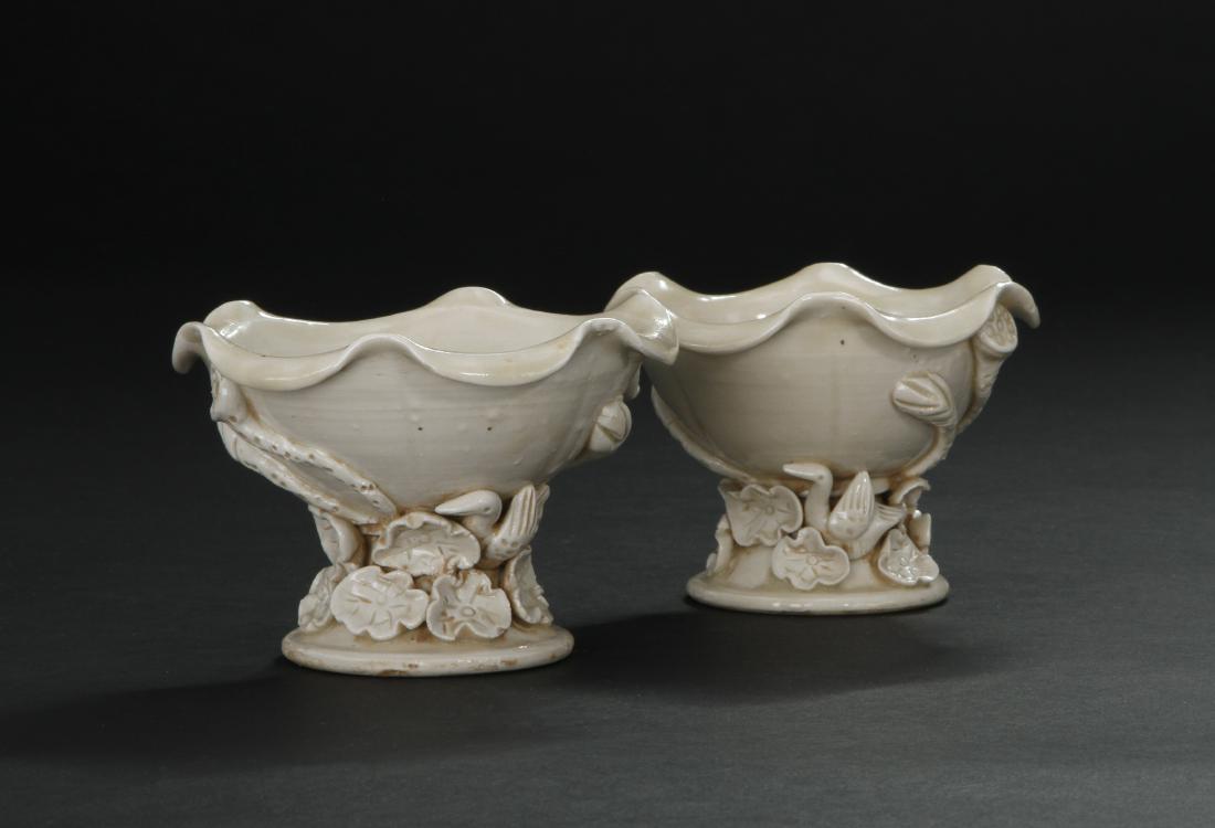 Pair Ding Carved 'Lotus' Cups (1 of 8)