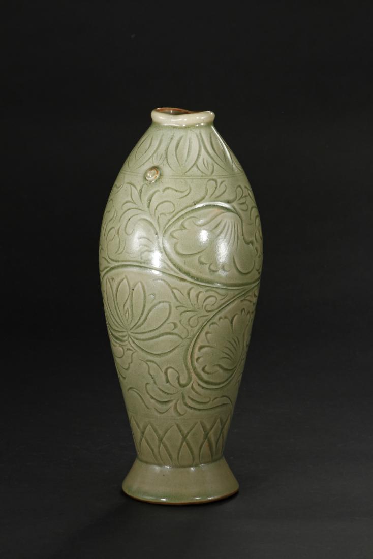 Rare Yaozhou Celadon Carved 'Fish Form' Vase (1 of 10)