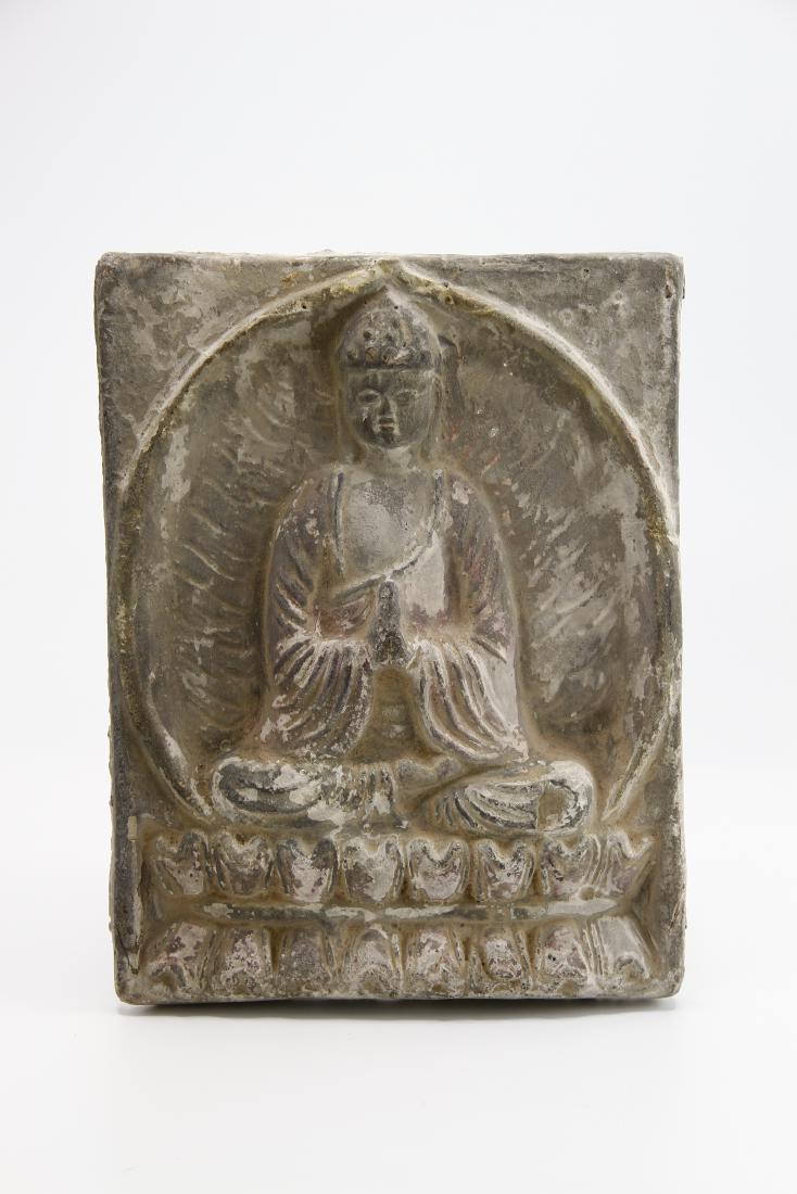 Buddha Tile: Buddha Tile. Height 9 in., Width 7 in.