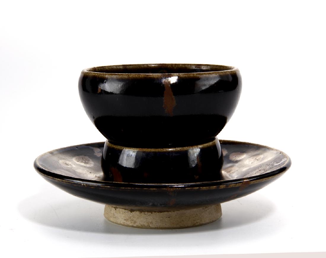 Ting-Type Russet-Splashed Black Cup/Cupstand (1 of 8)