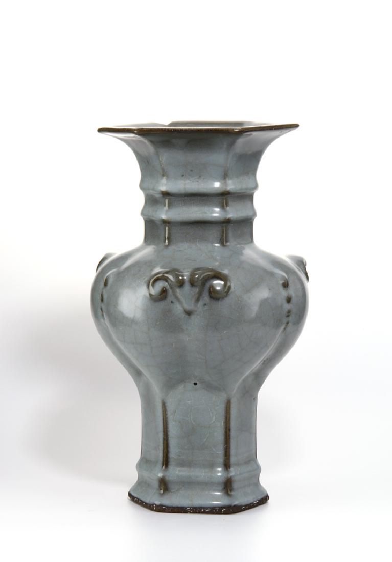 Guan Type Vase: Chip at the rim. Height 10 1/2 in.