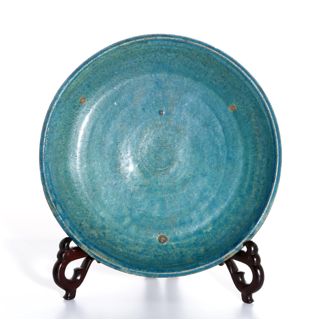 Large Chinese Turquoise Glazed Charger (1 of 6)