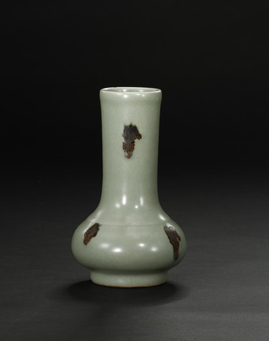 Chinese Longquan Celadon Spotted Bottle Vase (1 of 7)