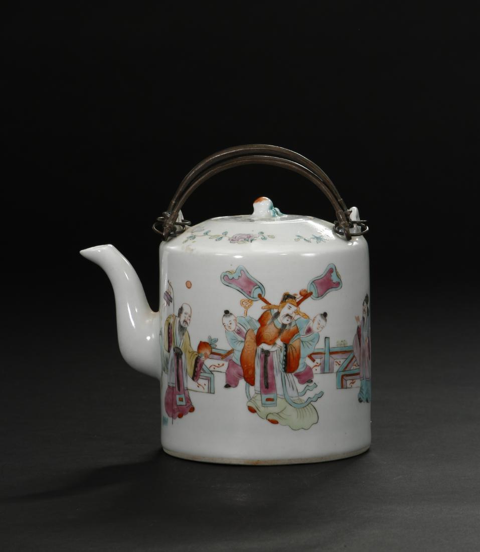 Chinese Famille Rose Figure Teapot (1 of 5)