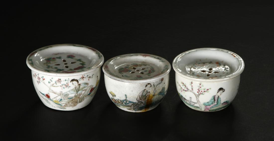 Three Chinese Famille Rose Incense Burners (1 of 4)