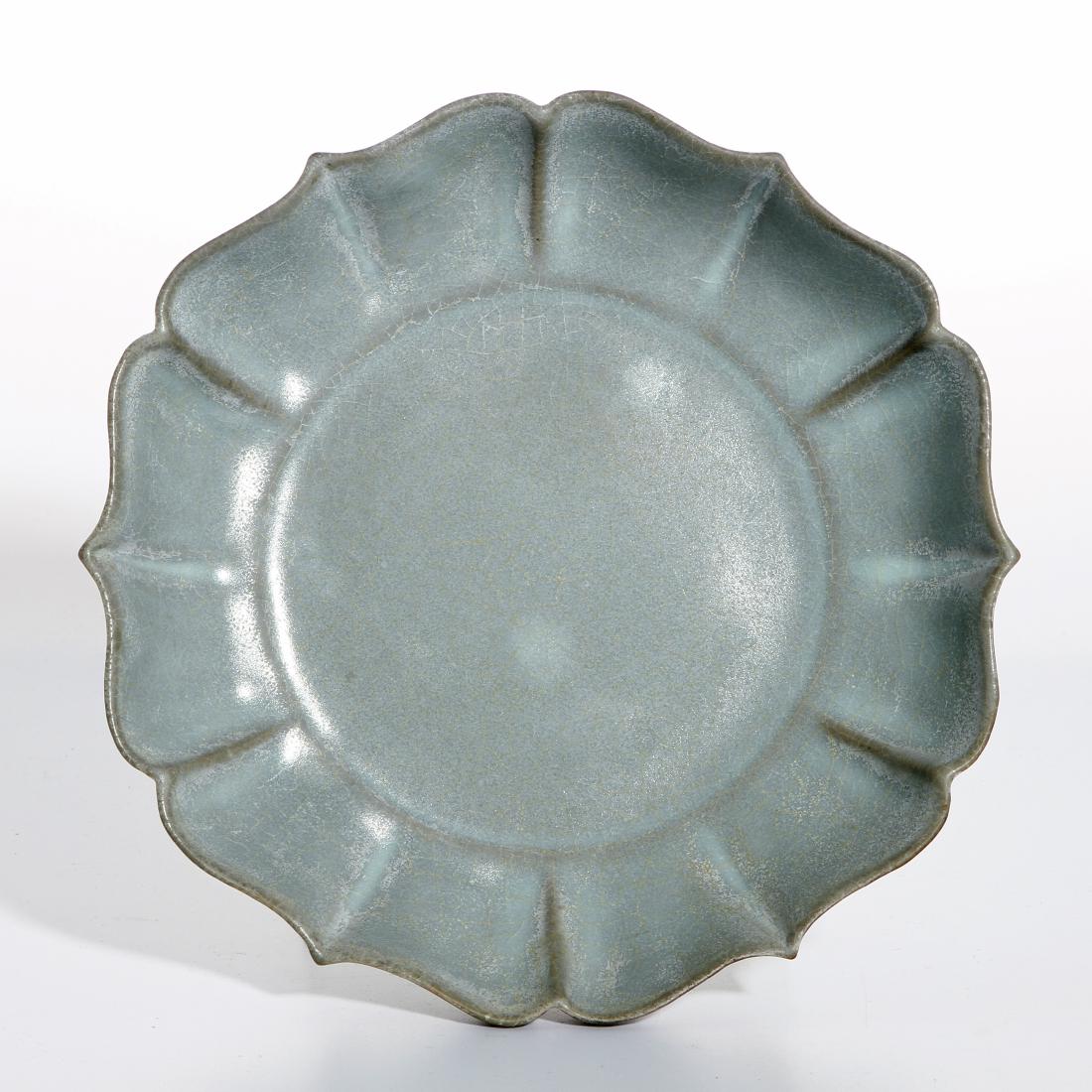 Longchuan Celadon Guan-Type Lotus-Petal Dish (1 of 6)