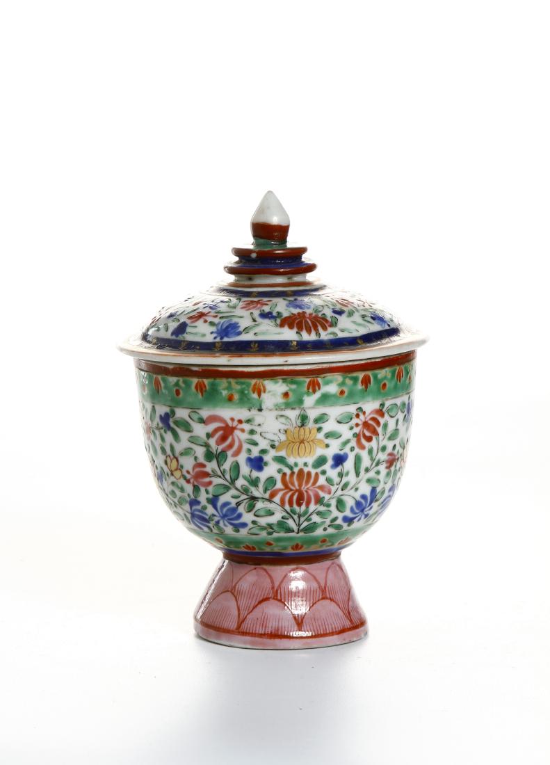 Chinese Famille Rose Stem Cup with Cover (1 of 6)