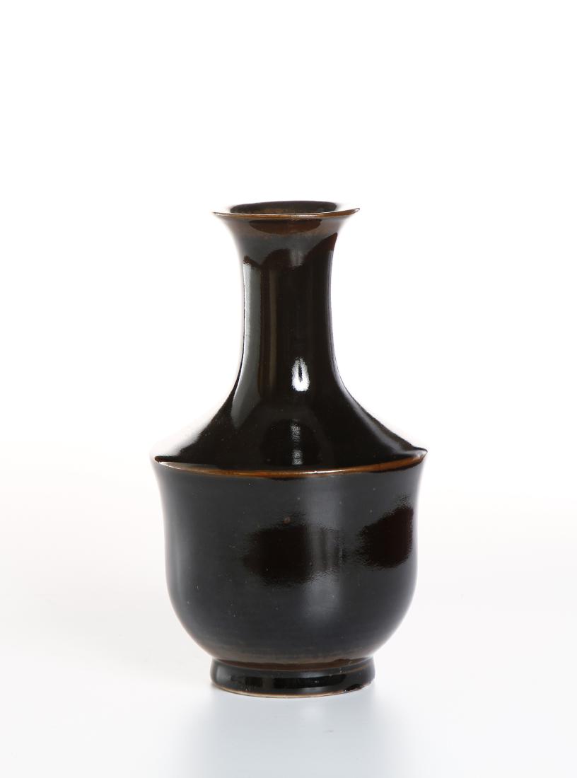 Chinese Black Glazed Bottle Vase (1 of 7)