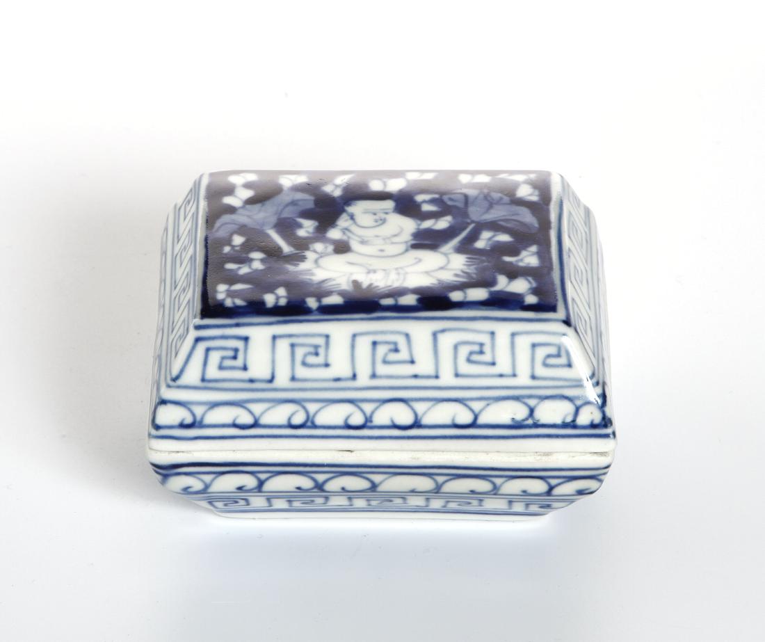 Chinese Blue and White Rectangular Box and Cover (1 of 5)