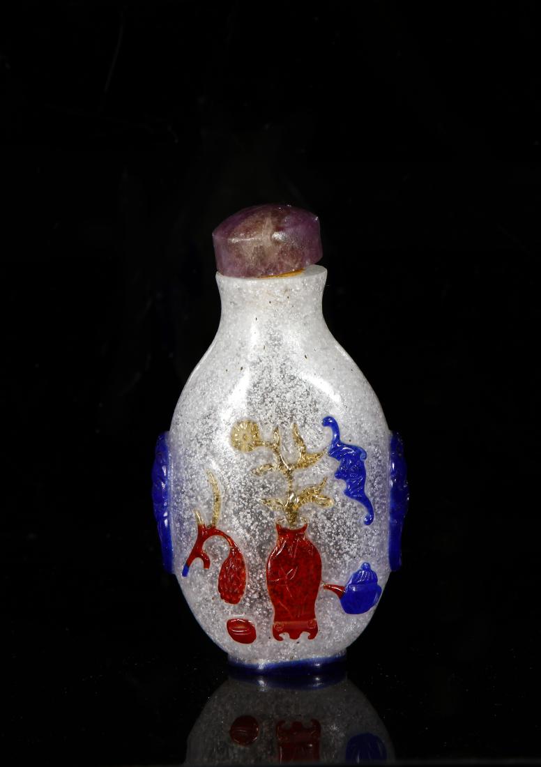 Multi-Color Overlay Glass Snuff Bottle (1 of 6)