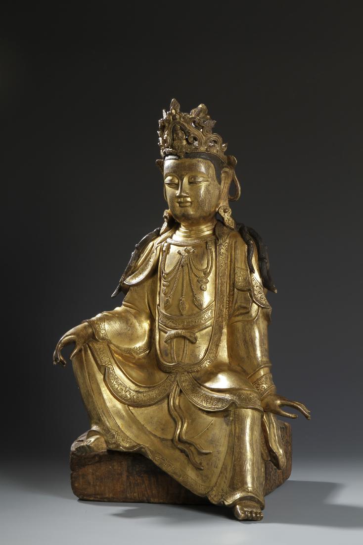 Chinese Important Ming Gilt-Bronze Figure of Guanyin (1 of 16)