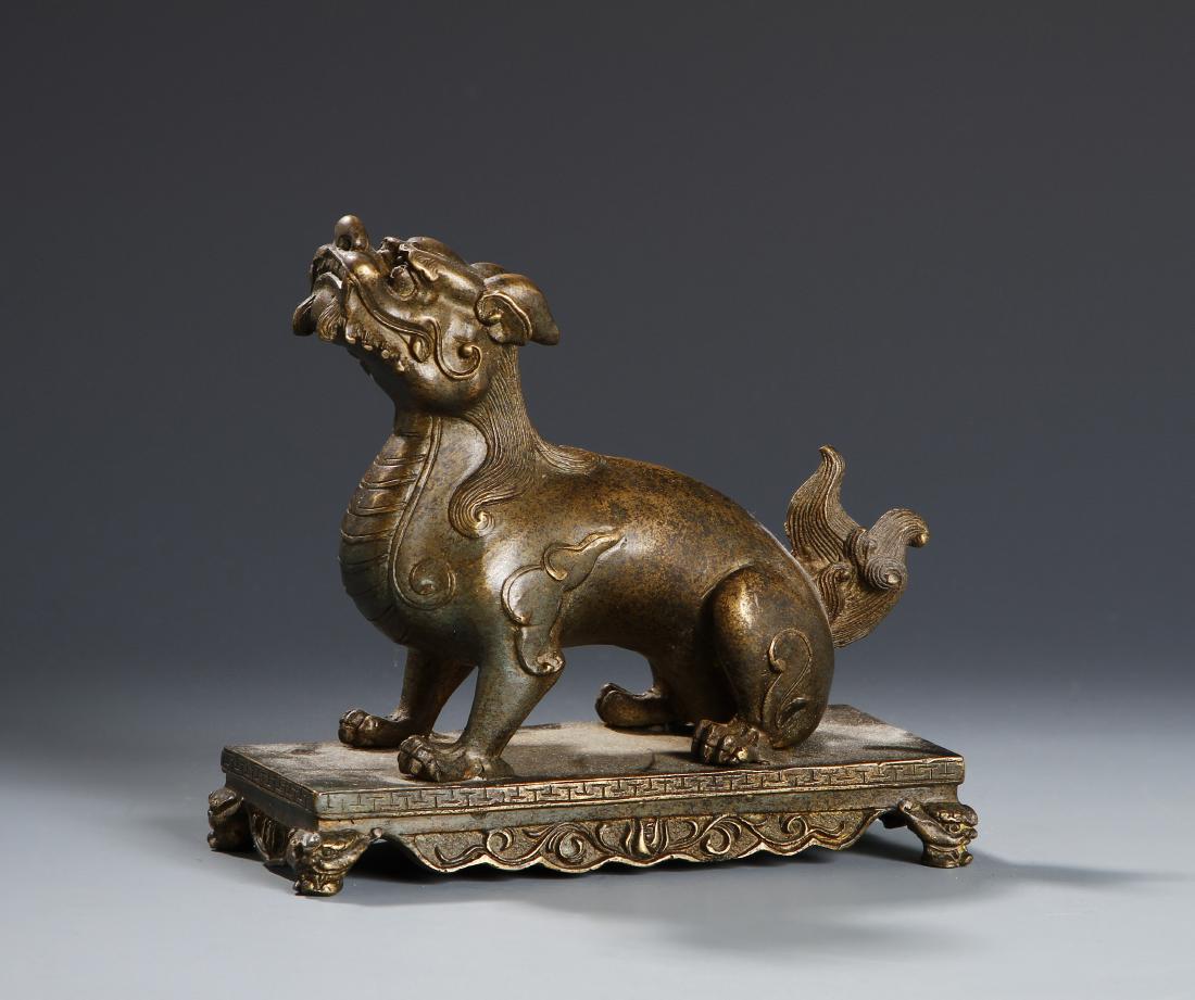 Chinese Bronze 'Mythical Beast' Paperweight (1 of 6)