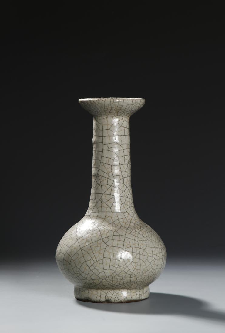 Chinese Crackle Glazed Bamboo-Neck Bottle Vase (1 of 10)
