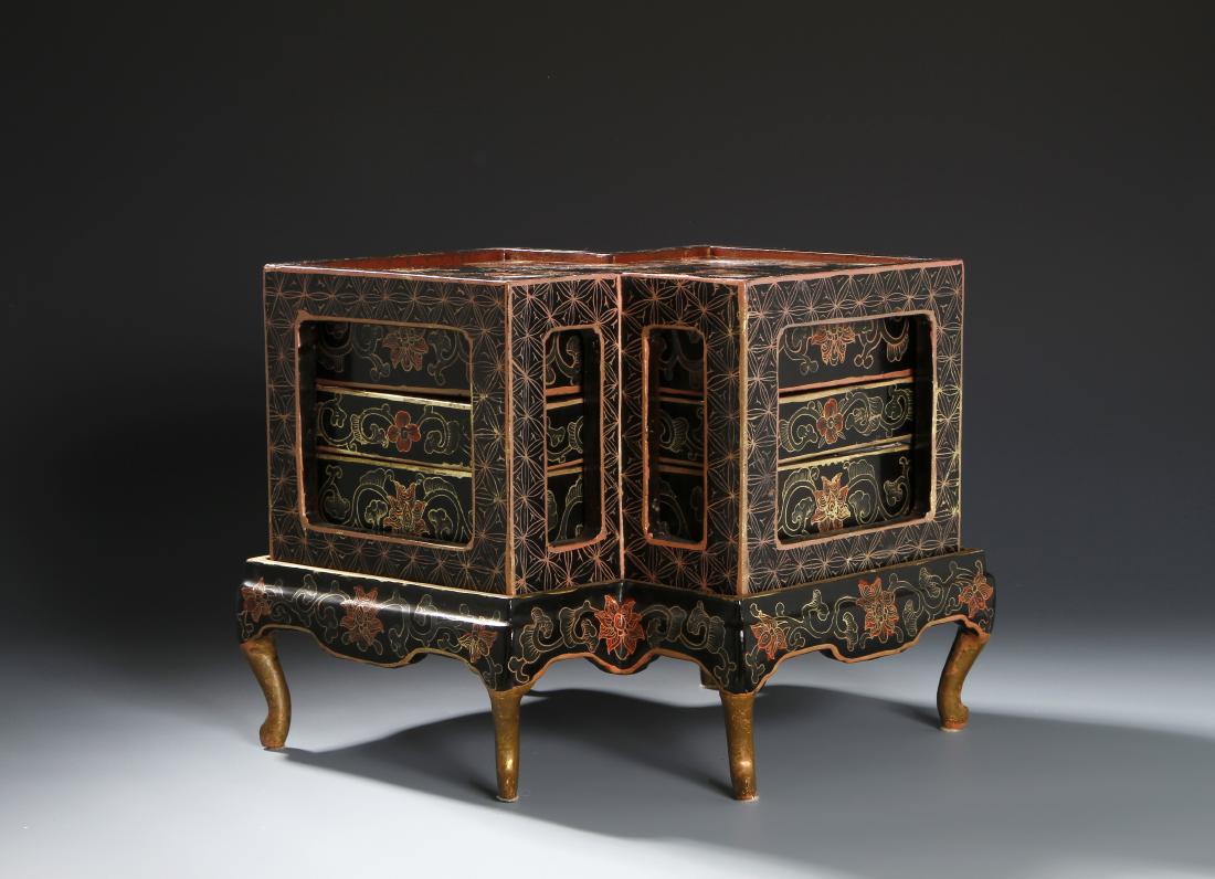 Chinese Three-Tier Lacquer Box and Stand (1 of 7)