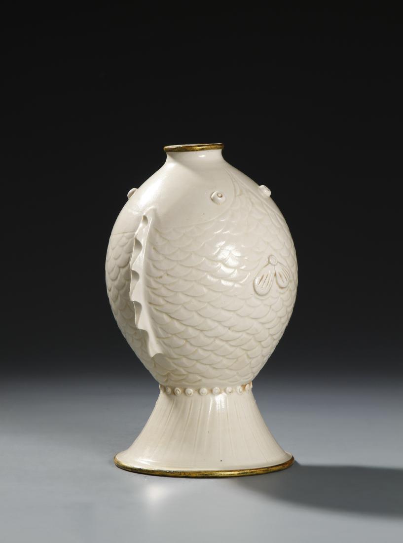 Chinese Unusual White Glazed Ting-Type ‘Fish’ Vase (1 of 11)