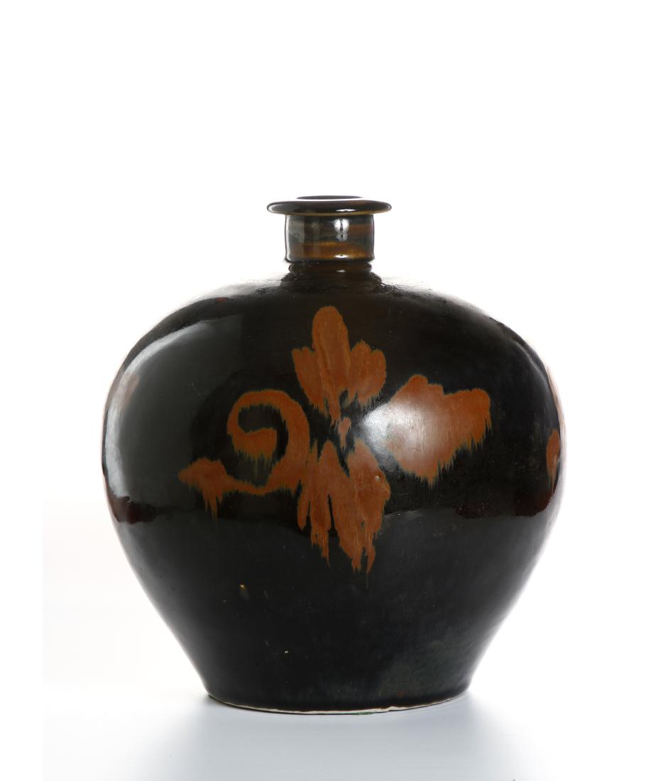Chinese Russet Splashed Black Glazed Truncated Meiping (1 of 10)