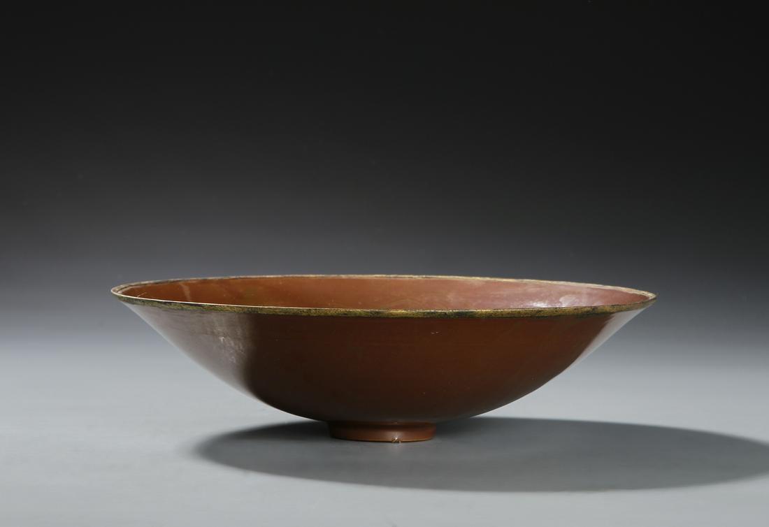Chinese Persimmon Glazed Ding-Type Conical Bowl (1 of 7)