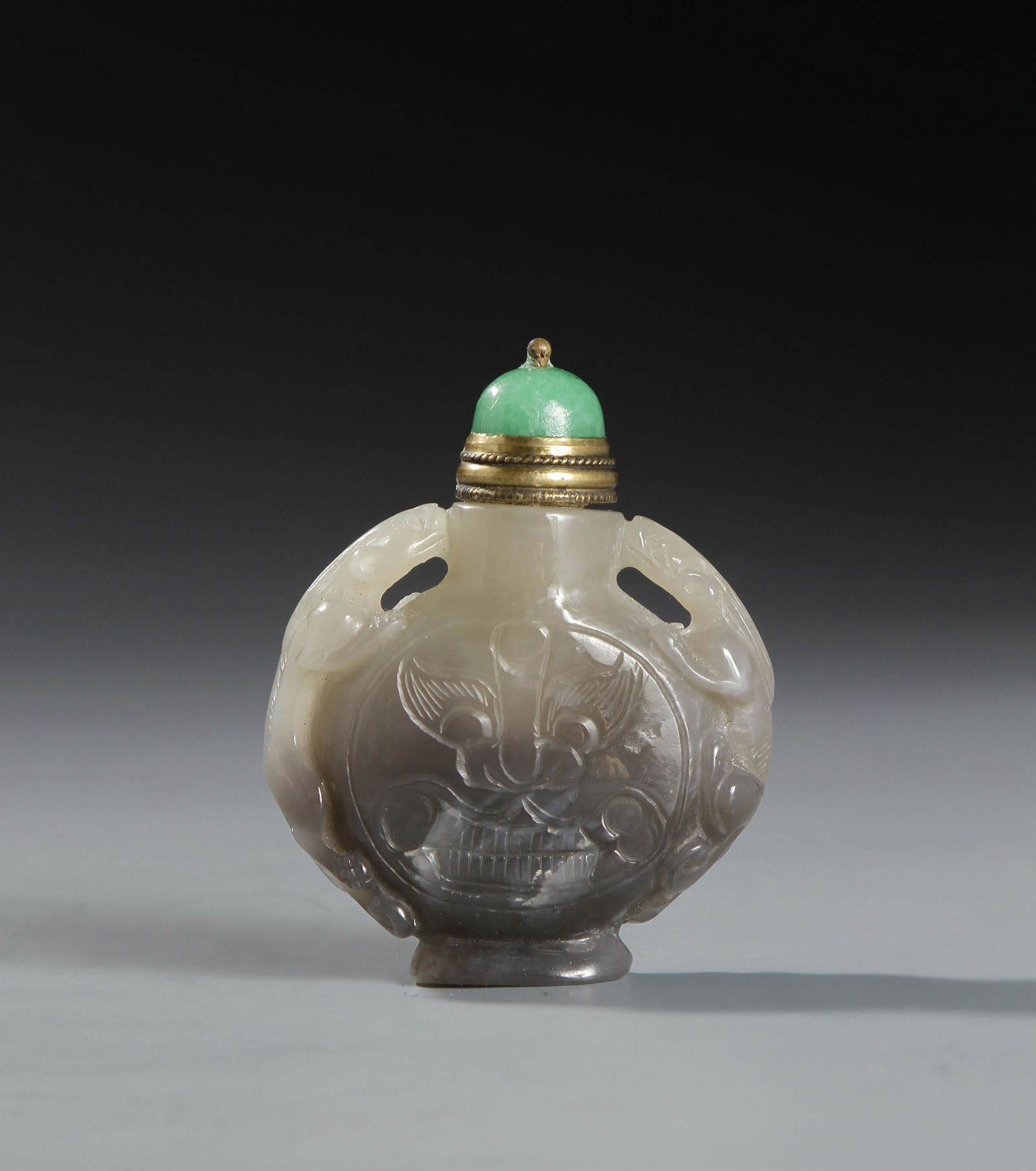 Chinese White Jade Carved Snuff Bottle (1 of 6)