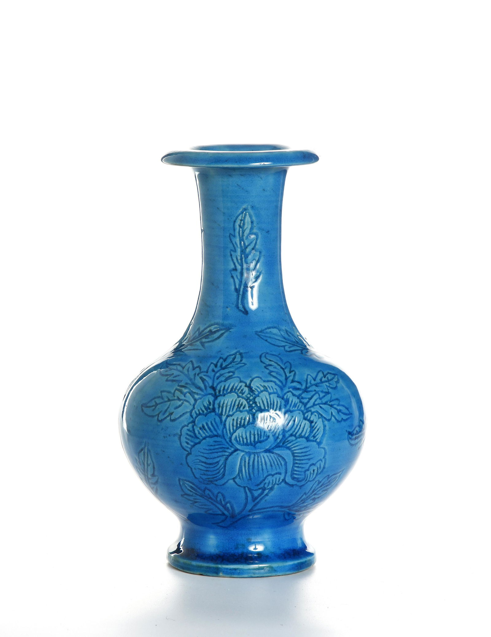 Chinese Blue-Glazed Bottle Vase (1 of 6)