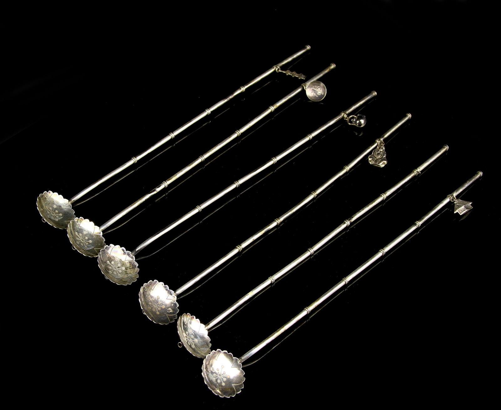 Set of Six Chinese Silver Spoons (1 of 3)