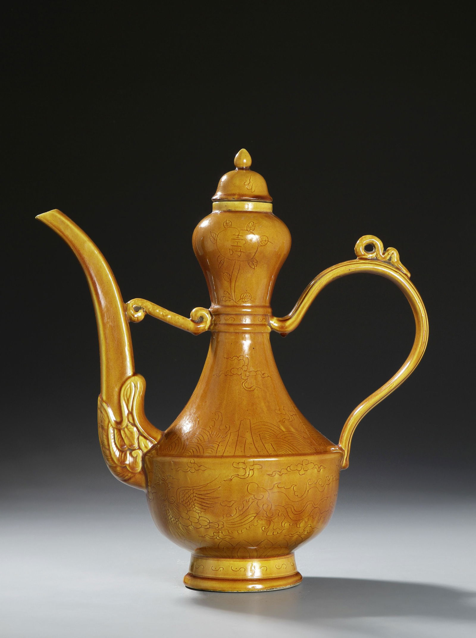 Chinese Yellow Glazed Ewer and Cover (1 of 16)