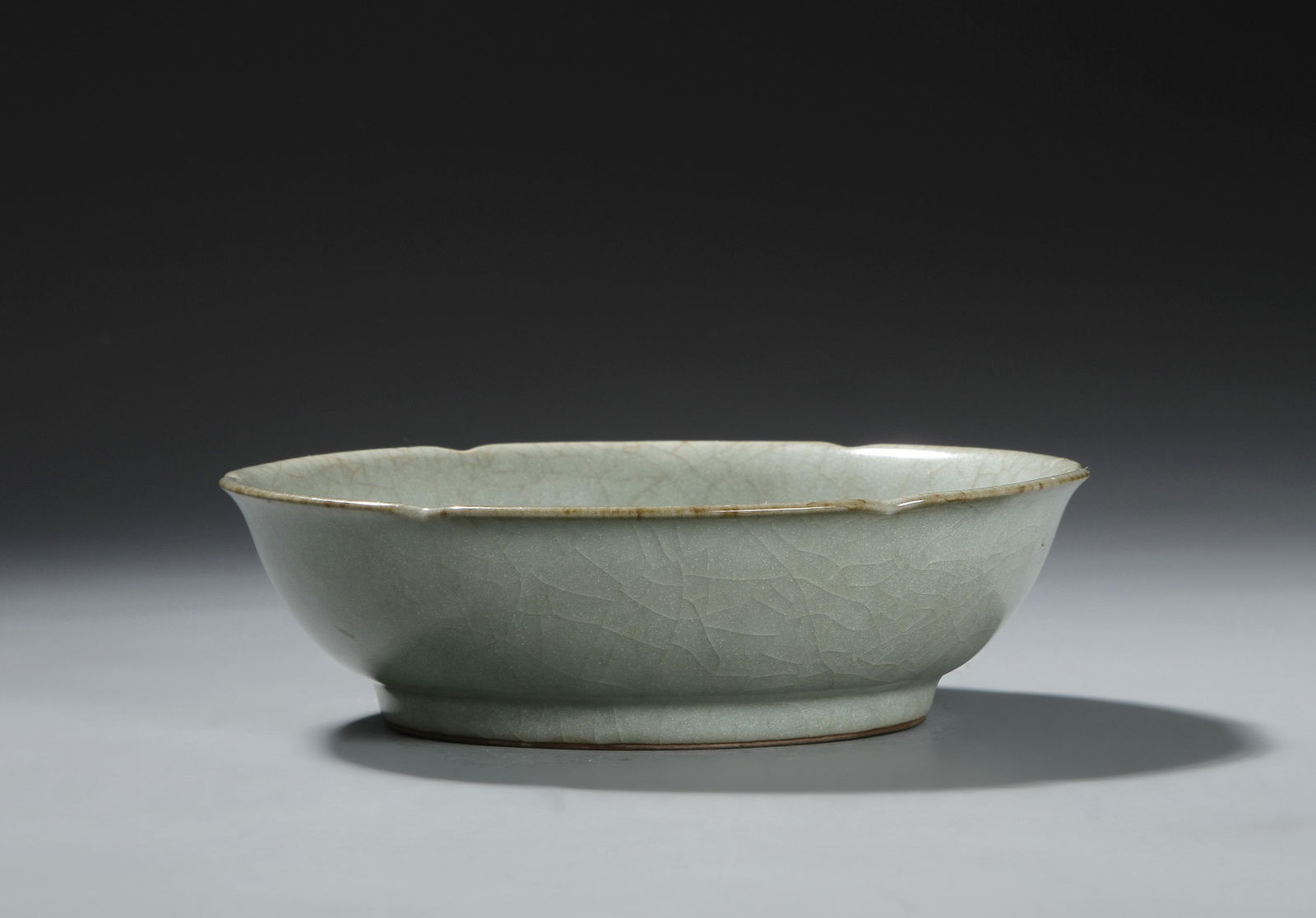 Kuan-Type Crackled Glazed Foliate Bowl (1 of 7)