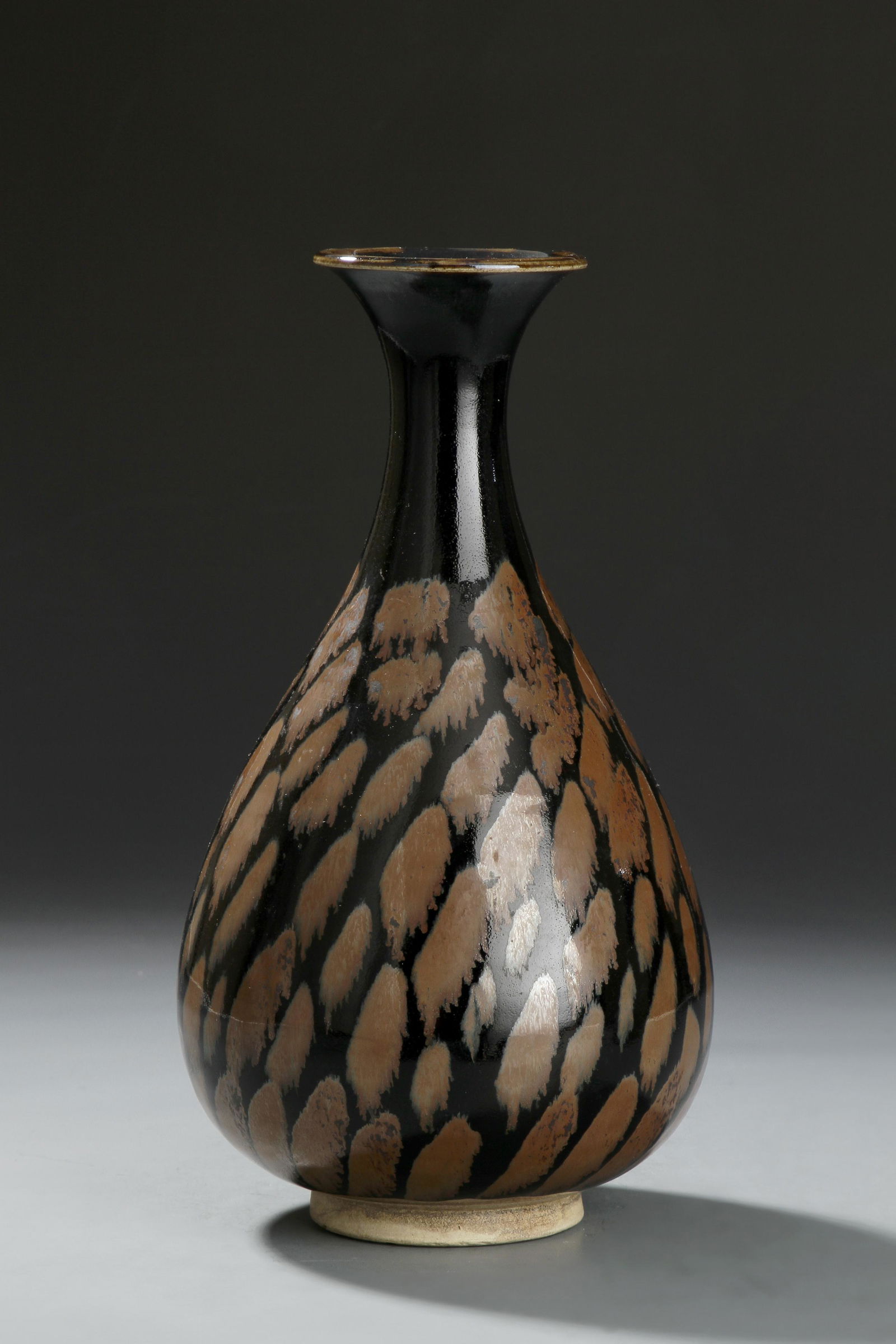 Black Glazed Russet Splashed Vase (1 of 9)